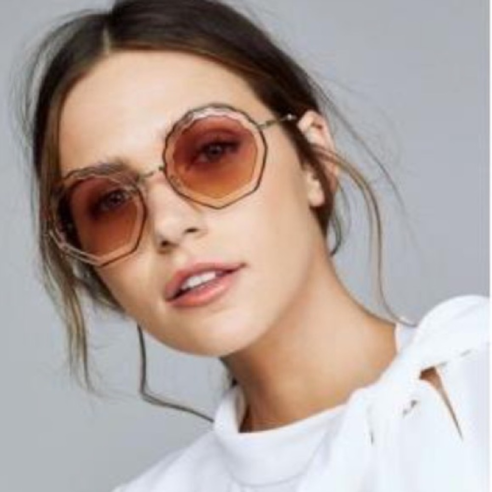 Genuine Chloe Tally Scalloped Seashell 56MM Geometric Sunglasses